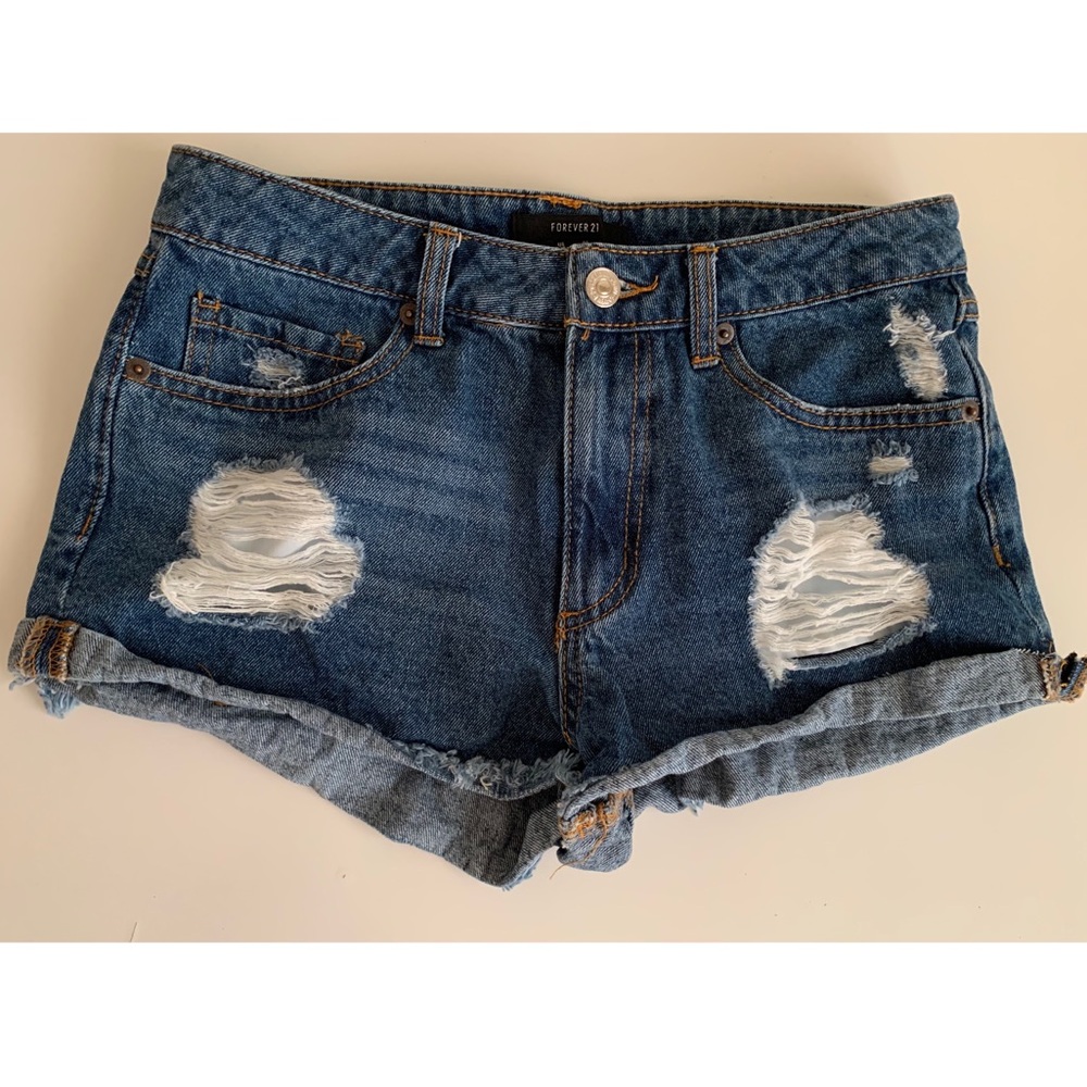 Ripped Jean Shorts